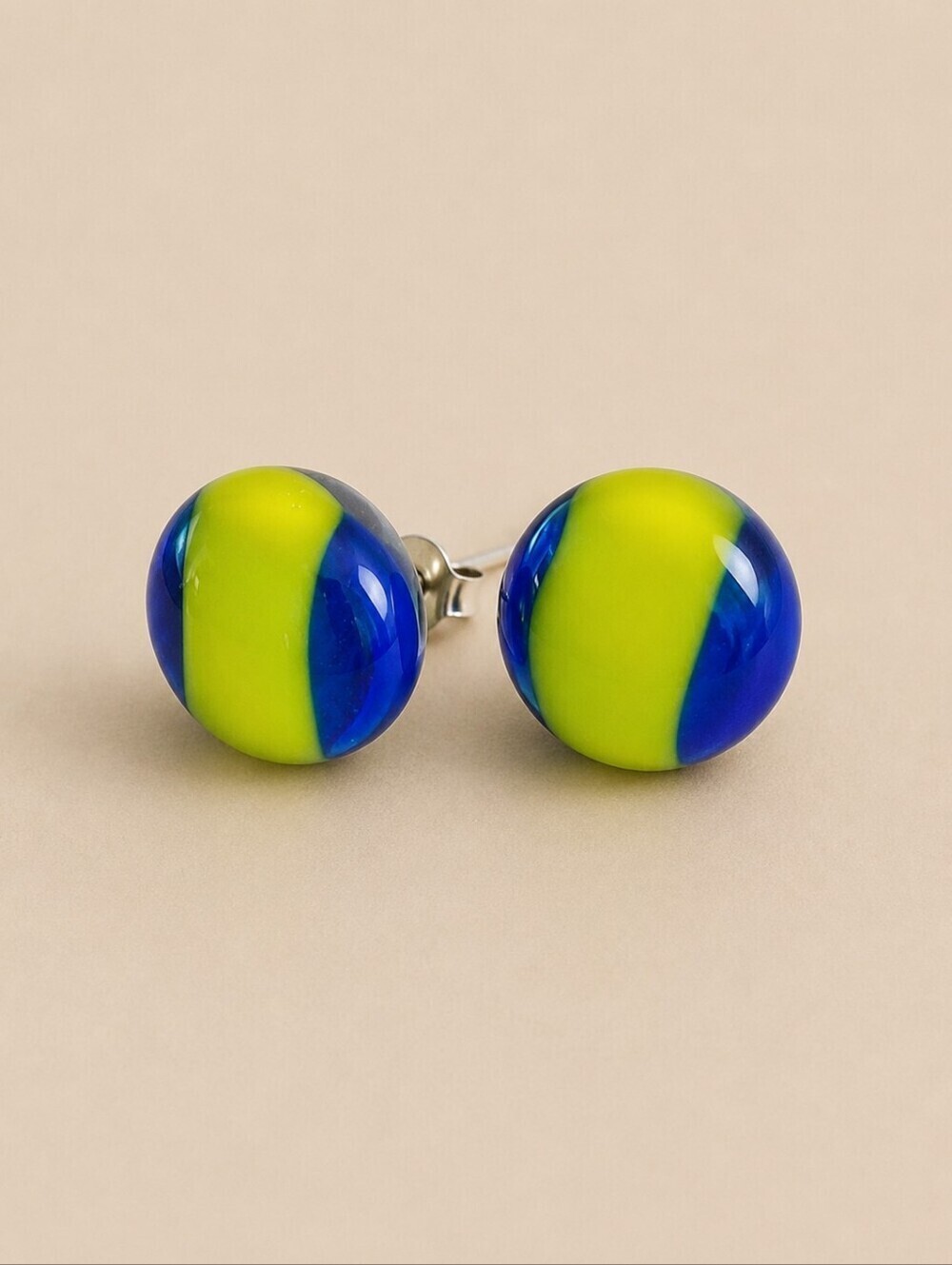 VTG Estate Handblown Art Glass Stud Post Earrings